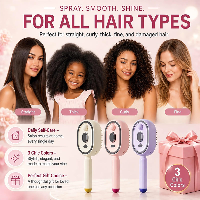 Steamer straightener brush